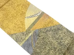 切りばめ　横段に鹿の子模様織り出し　袋帯